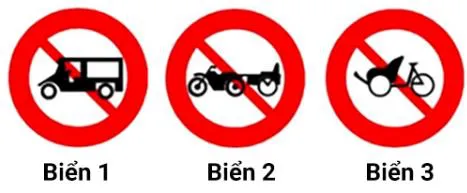 Hình gốc của câu 332: đối chiếu vị trí xe, biển và hướng mũi tên với câu hỏi.
