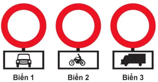 Hình gốc của câu 349: đối chiếu vị trí xe, biển và hướng mũi tên với câu hỏi.