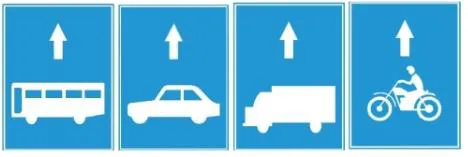 Hình gốc của câu 461: đối chiếu vị trí xe, biển và hướng mũi tên với câu hỏi.