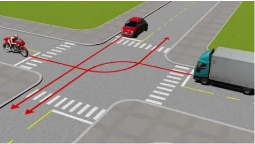 Hình gốc của câu 490: đối chiếu vị trí xe, biển và hướng mũi tên với câu hỏi.