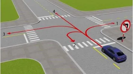 Hình gốc của câu 512: đối chiếu vị trí xe, biển và hướng mũi tên với câu hỏi.