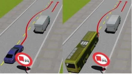 Hình gốc của câu 513: đối chiếu vị trí xe, biển và hướng mũi tên với câu hỏi.