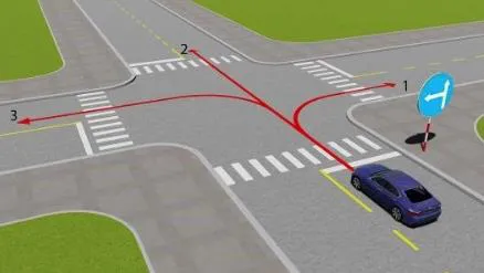 Hình gốc của câu 514: đối chiếu vị trí xe, biển và hướng mũi tên với câu hỏi.