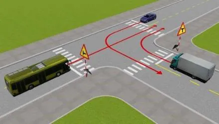 Hình gốc của câu 533: đối chiếu vị trí xe, biển và hướng mũi tên với câu hỏi.