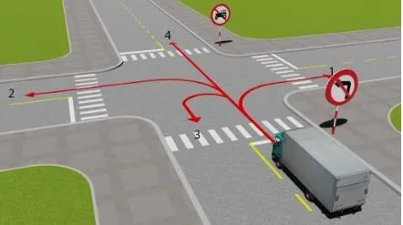 Hình gốc của câu 537: đối chiếu vị trí xe, biển và hướng mũi tên với câu hỏi.