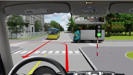 Hình gốc của câu 547: đối chiếu vị trí xe, biển và hướng mũi tên với câu hỏi.