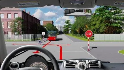 Hình gốc của câu 574: đối chiếu vị trí xe, biển và hướng mũi tên với câu hỏi.
