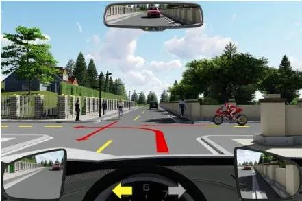 Hình gốc của câu 583: đối chiếu vị trí xe, biển và hướng mũi tên với câu hỏi.