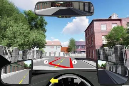 Hình gốc của câu 594: đối chiếu vị trí xe, biển và hướng mũi tên với câu hỏi.