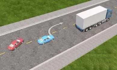 Hình gốc của câu 598: đối chiếu vị trí xe, biển và hướng mũi tên với câu hỏi.