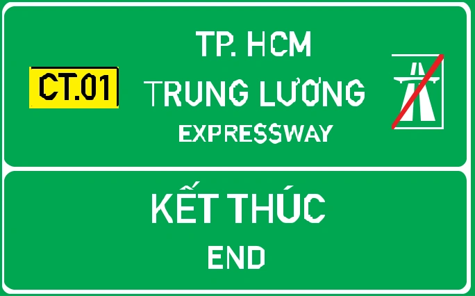 Biển số IE.453 chỉ dẫn khoảng cách đến điểm kết thúc đường cao tốc