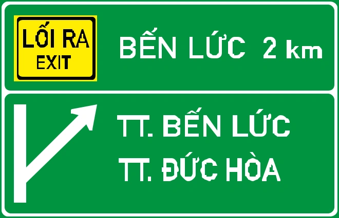 Biển số IE.454 chỉ dẫn khoảng cách đến lối ra phía trước