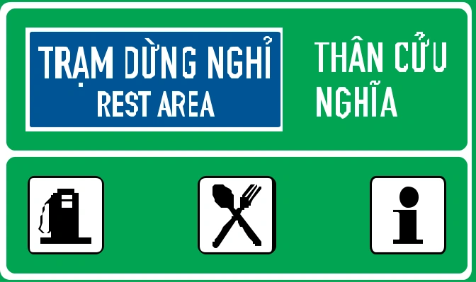Biển số IE.456c chỉ dẫn trạm dừng nghỉ