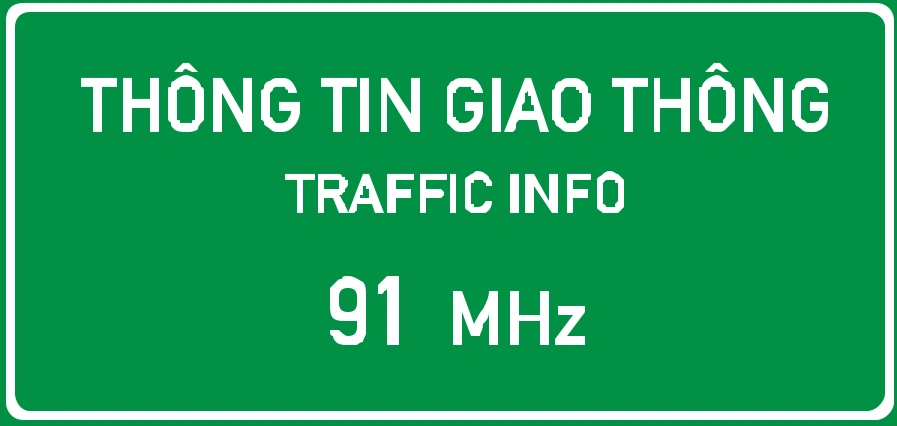 Biển số IE.462 chỉ dẫn tần số trên sóng radio