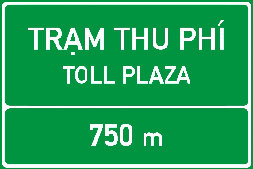 Biển số IE.472 chỉ dẫn khoảng cách đến trạm thu phí