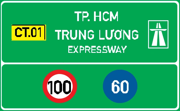 Biển số IE.452 chỉ dẫn bắt đầu đường cao tốc